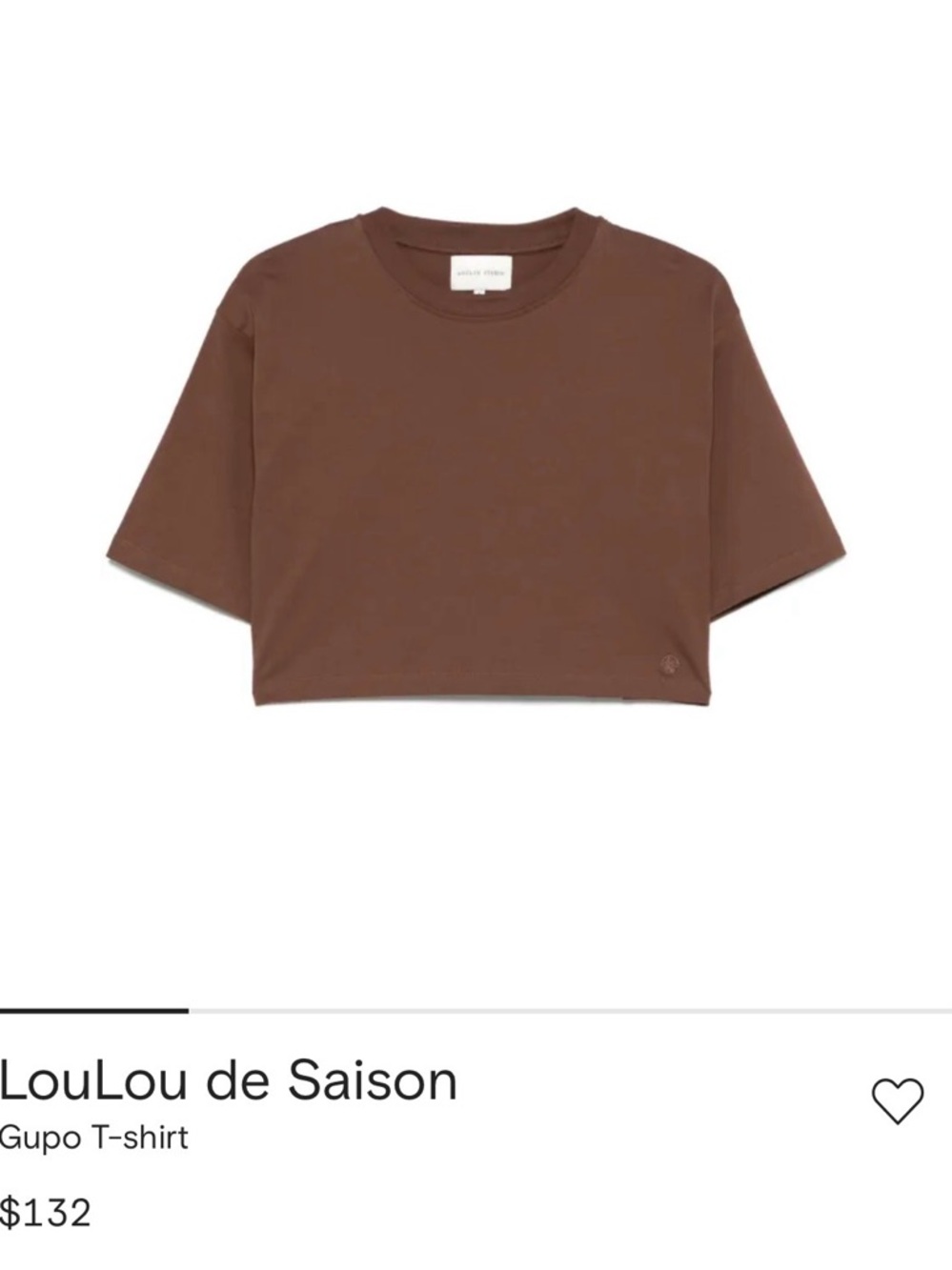 Loulou Studio Bordeaux colored cropped tee